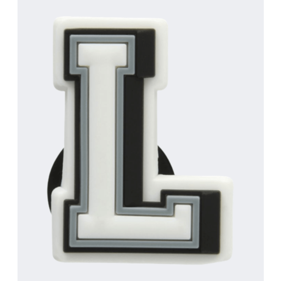 Crocs Letter L Unisex Lifestyle Pins White/Black/Grey - Medaid International