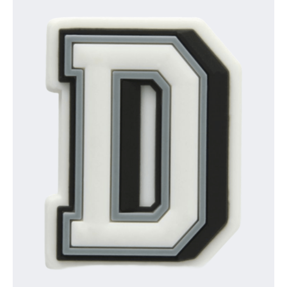 Crocs Letter D Unisex Lifestyle Pins White/Black/Grey - Medaid International