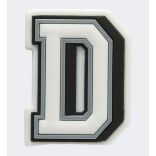 Crocs Letter D Unisex Lifestyle Pins White/Black/Grey - Medaid International