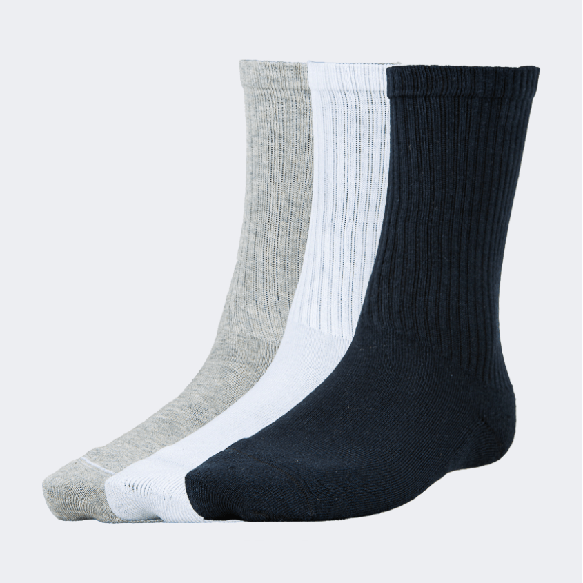 Top Ten Soft Unisex Lifestyle Socks Black/White/Grey - Medaid