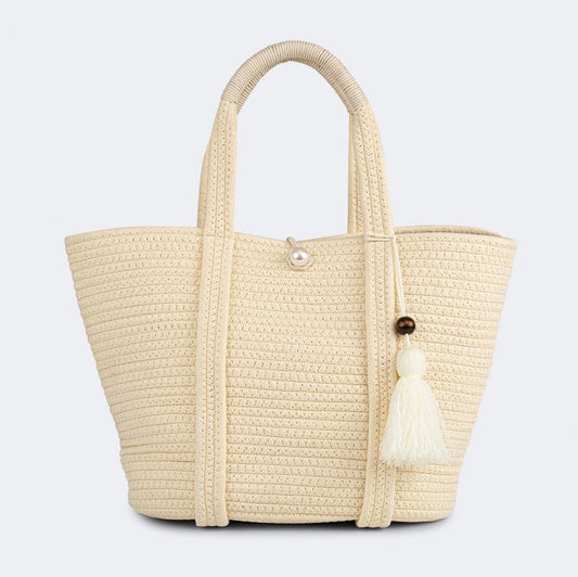 Oil And Gaz Chic Women Beach Bag Begie - Medaid
