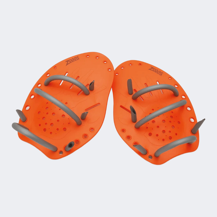 Zoggs Matrix Hand Swim Swimming Gear Orange/Grey - Medaid