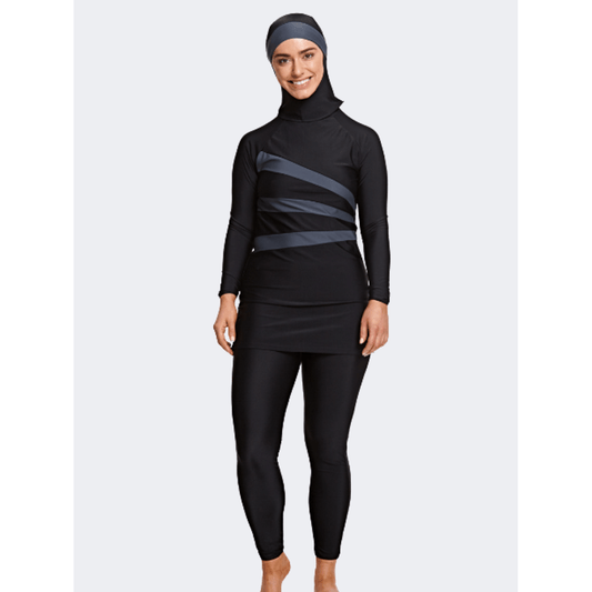 Zoggs  Meelup Modesty Suit Women Swim Monokini Black/Grey - Medaid