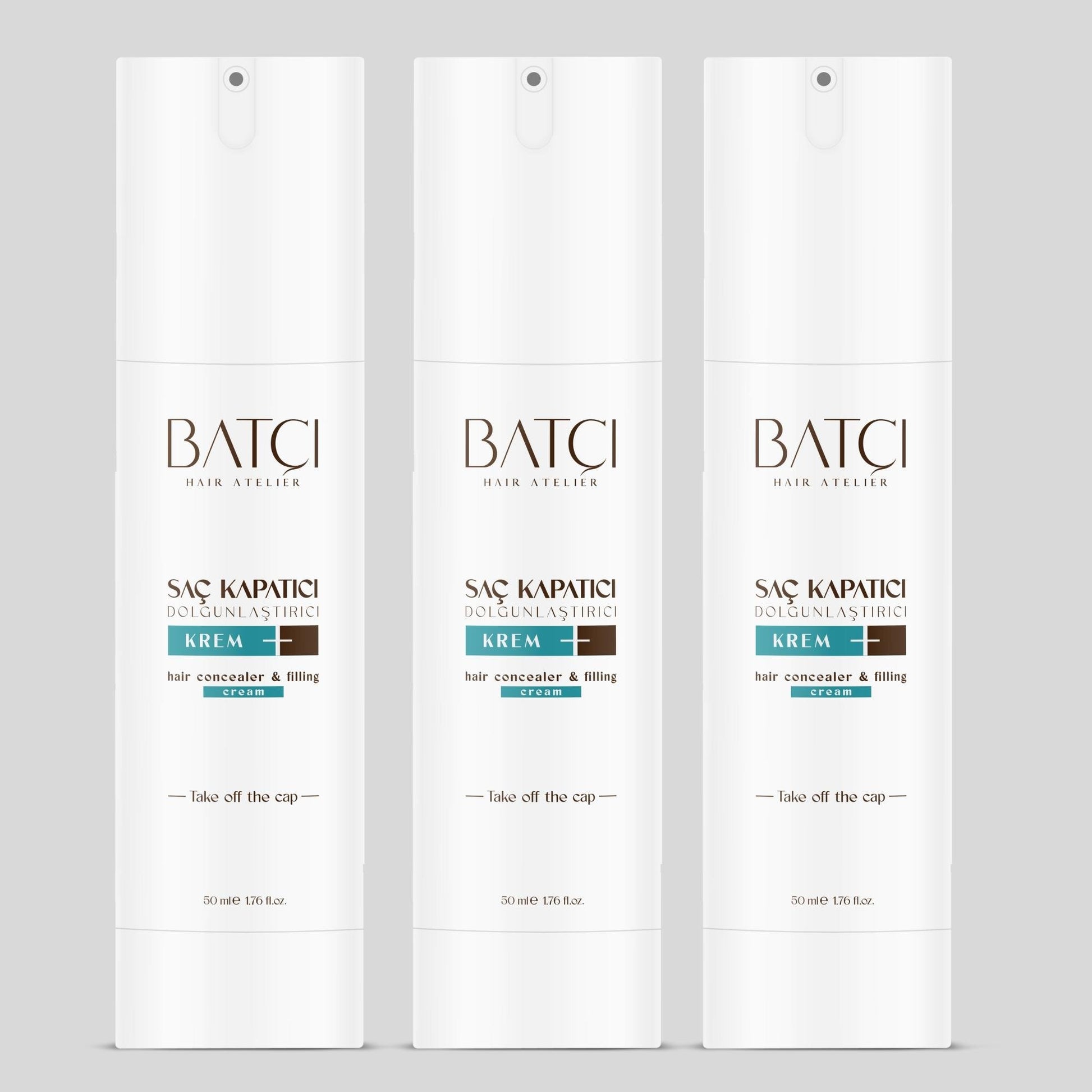 Batçı Hair Concealer Volumizer Liquid Cream 50 ml 3 Piece (1 Comb as a Gift) - Medaid International