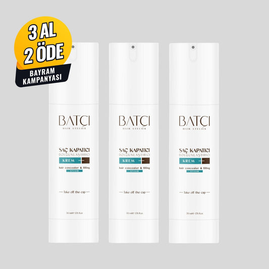 Batçı Hair Concealer Volumizer Liquid Cream 50 ml 3 Piece (1 Comb as a Gift) - Medaid International