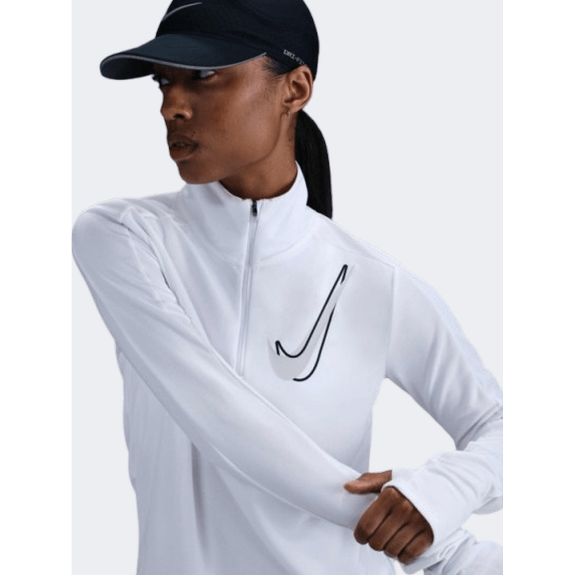 Nike Swoosh Women Running Long Sleeve White - Medaid