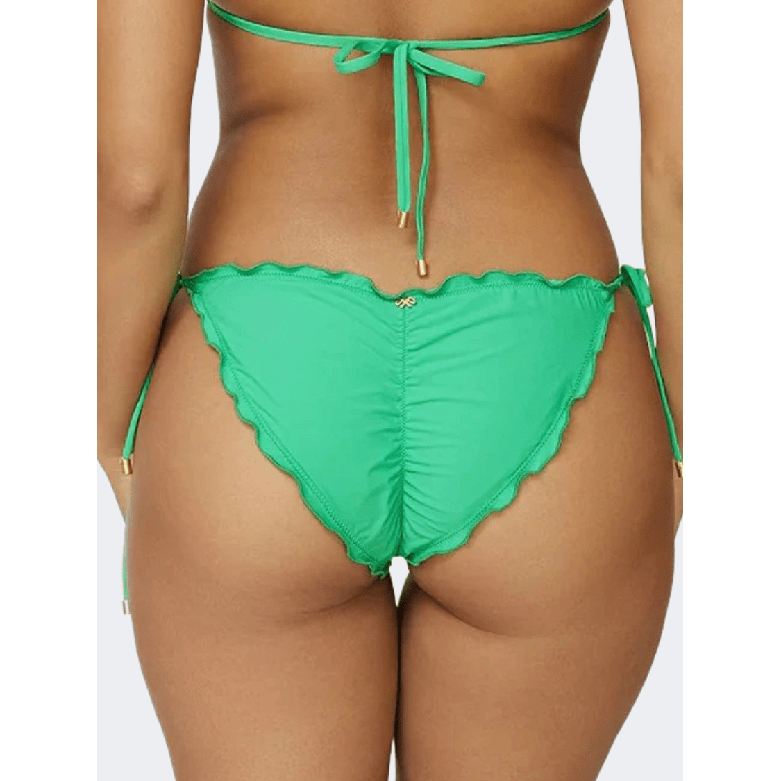 Pq Swim Embroidered Lettuce Edge Tie Women Beach Slip Green - Medaid