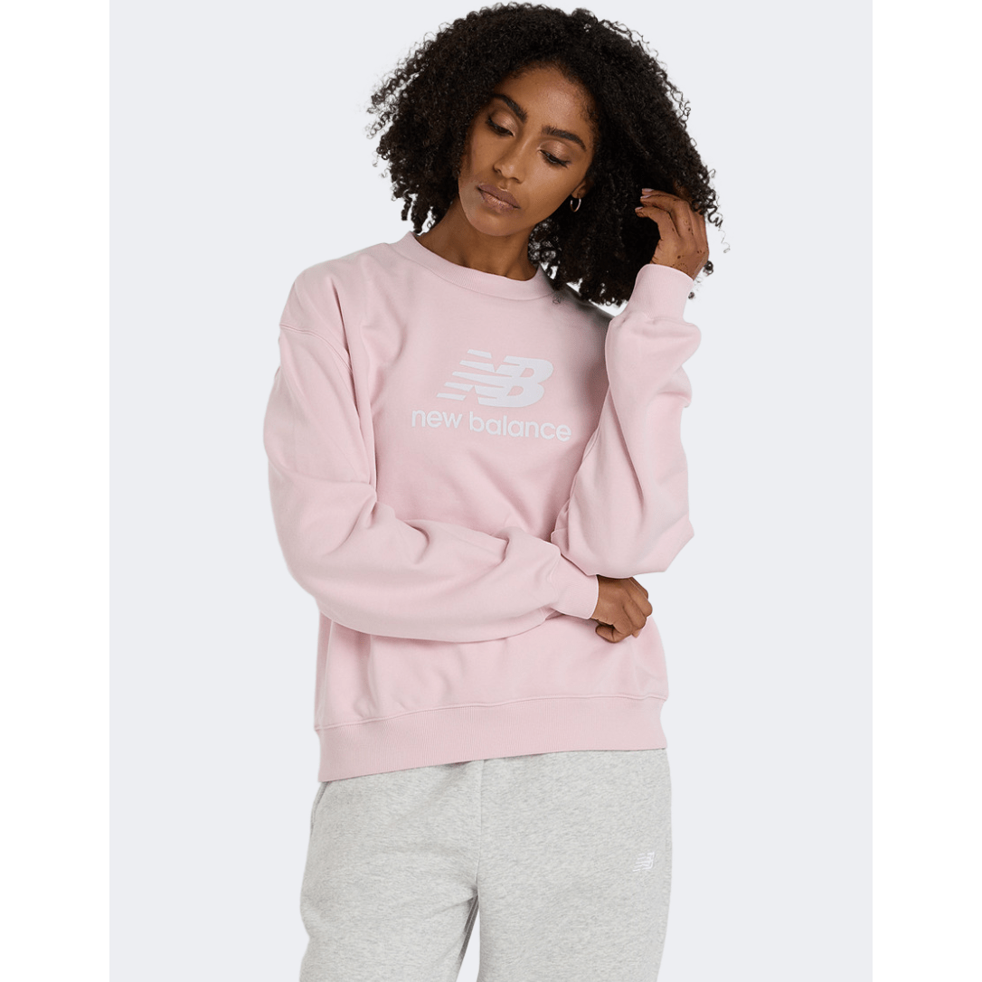 New Balance Essentials French Terry Logo Women Lifestyle Sweatshirt Rose - Medaid International