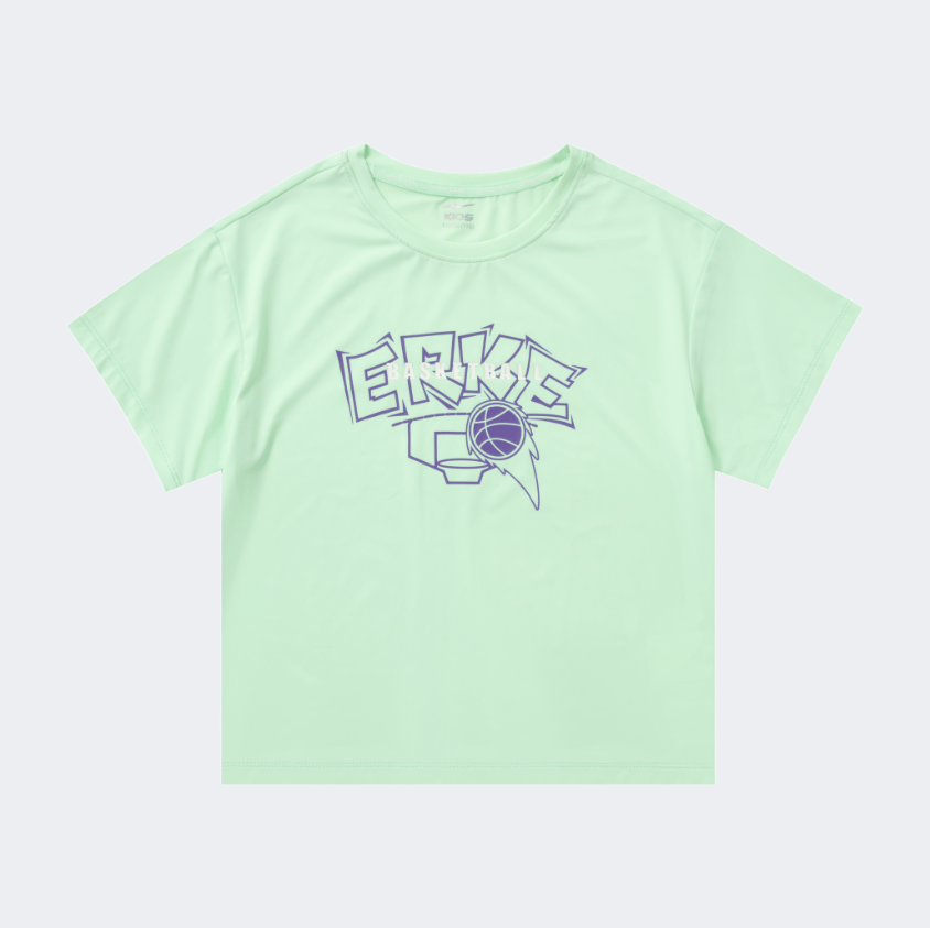 Erke Crewneck Kids-Boys Lifestyle T-Shirt Light Green - Medaid International