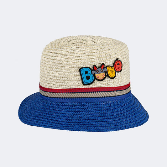 Oil And Gaz Stylish Kids-Boys Beach  Buntal Hat Beige - Medaid