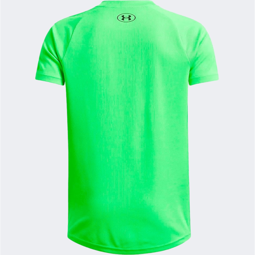 Under Armour Tech Textured Boys Training T-Shirt Cyber Green/Black - Medaid