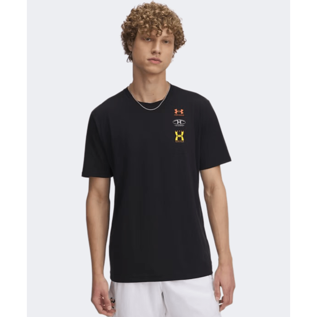 Under Armour Evolution Logo Men Lifestyle T-Shirt Black/White/Gold - Medaid