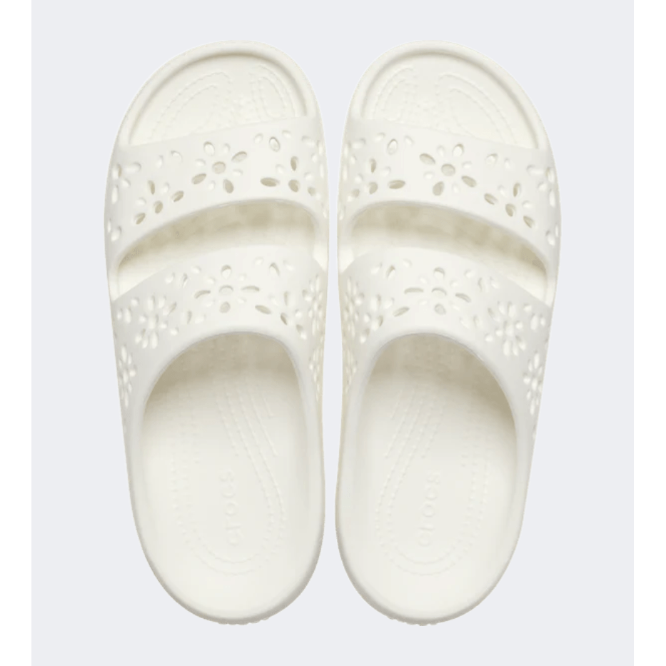 Crocs Classic Floral Cut Out Unisex Lifestyle Slippers Chalk - Medaid