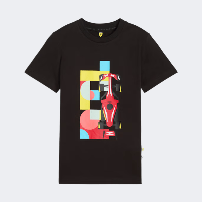 Puma Scuderia Ferrari Race Boys Lifestyle T-Shirt Black - Medaid
