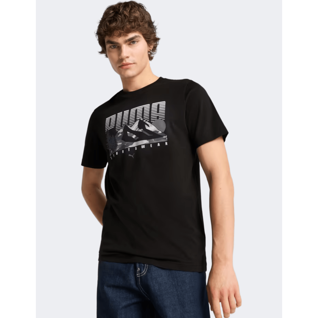 Puma Graphics Mountain Men Lifestyle T-Shirt Black - Medaid
