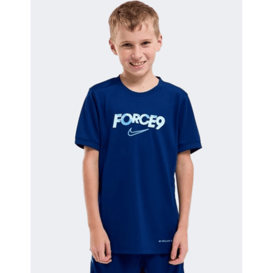 Nike Erling Haaland Academy Boys Football T-Shirt Blue - Medaid