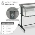 AILEEKISS Baby Bassinet Bedside Sleeper, Height Adjustable Newborn Baby Bassinet with Wheels, Grey - Medaid