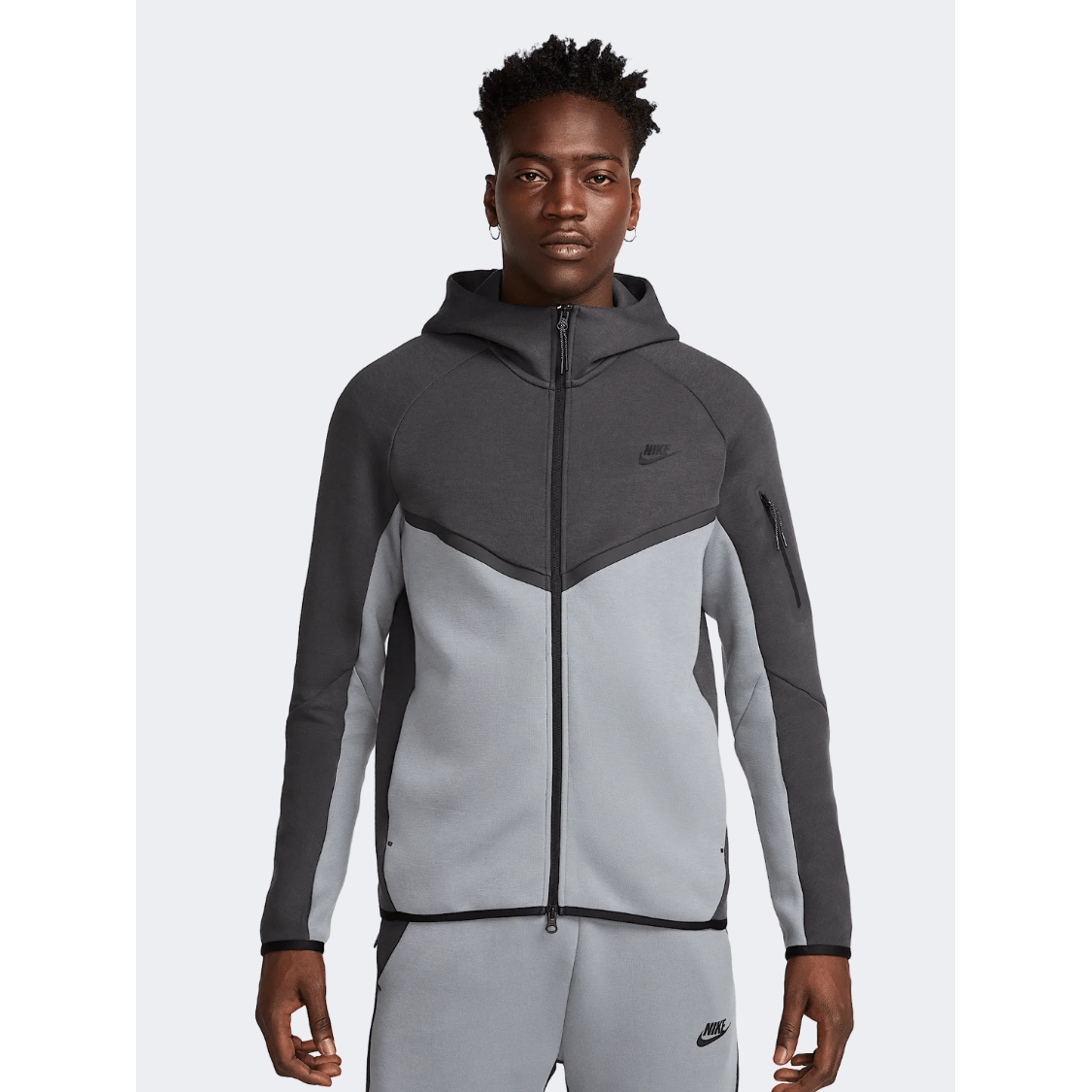 Nike Tech Men Lifestyle Hoody Grey - Medaid
