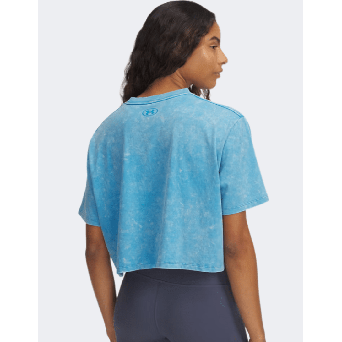 Under Armour Rival Wash Women Lifestyle T-Shirt Ether Blue/Black - Medaid