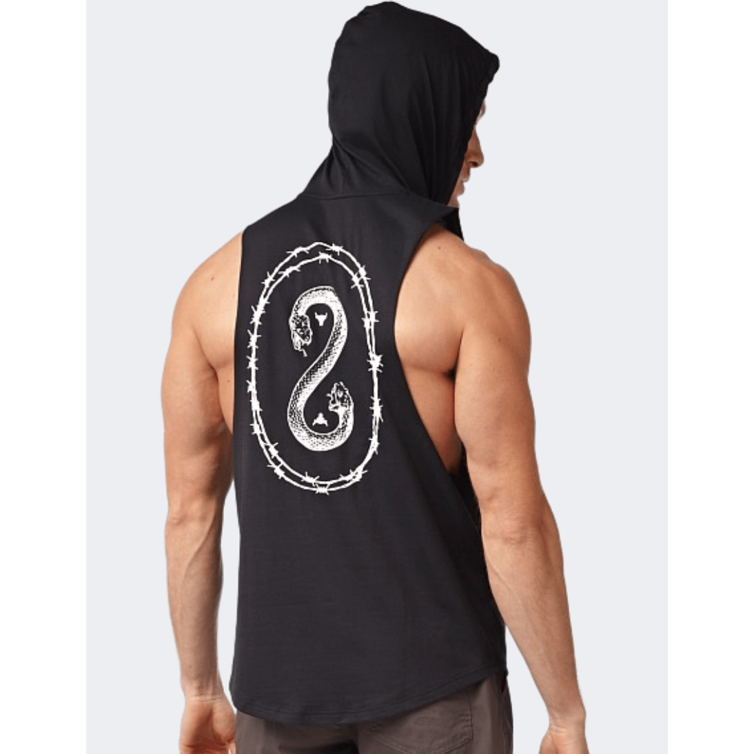 Under Armour Project Rock Snake Sleeveless Men Training Tank Black/White Clay - Medaid