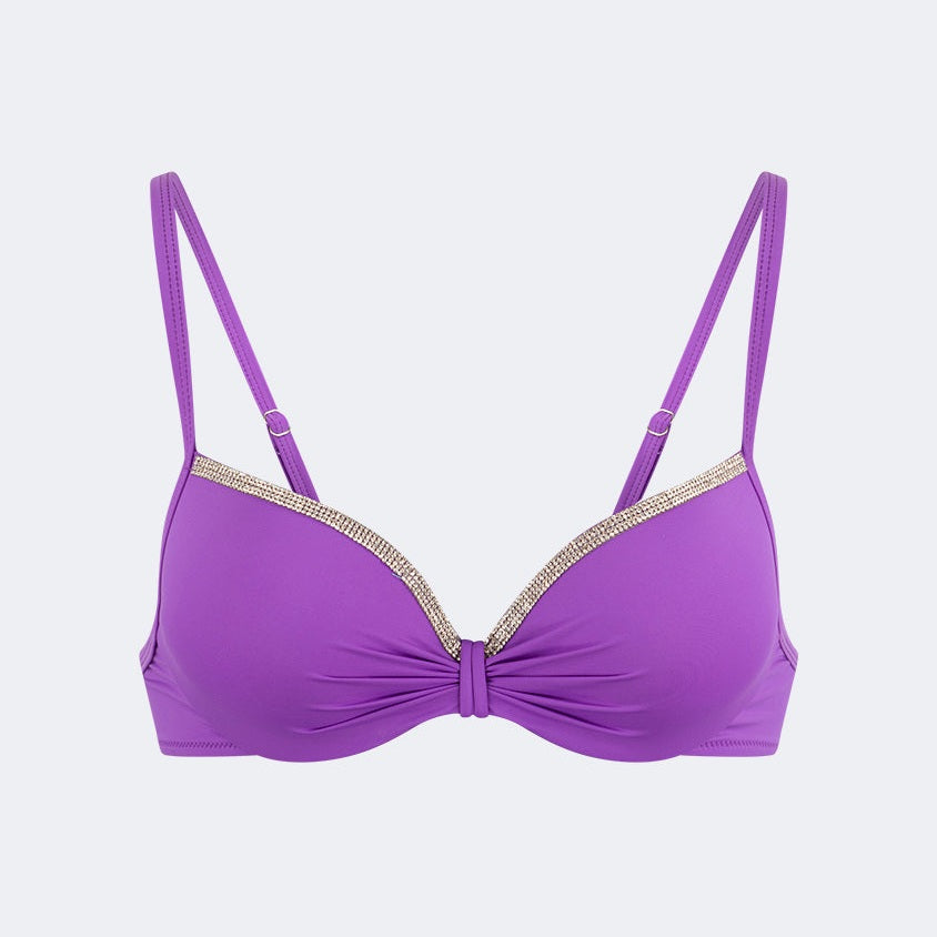 Oil And Gaz Stylish Women Beach Shelf Bra Purple - Medaid