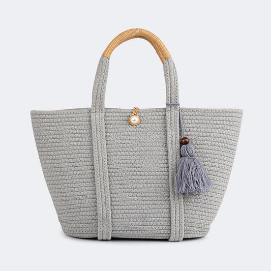Oil And Gaz Chic Women Beach Bag Grey - Medaid