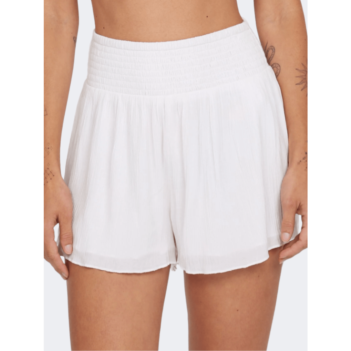 Oneill Johnny Smocked Waist Women Beach Short White - Medaid International