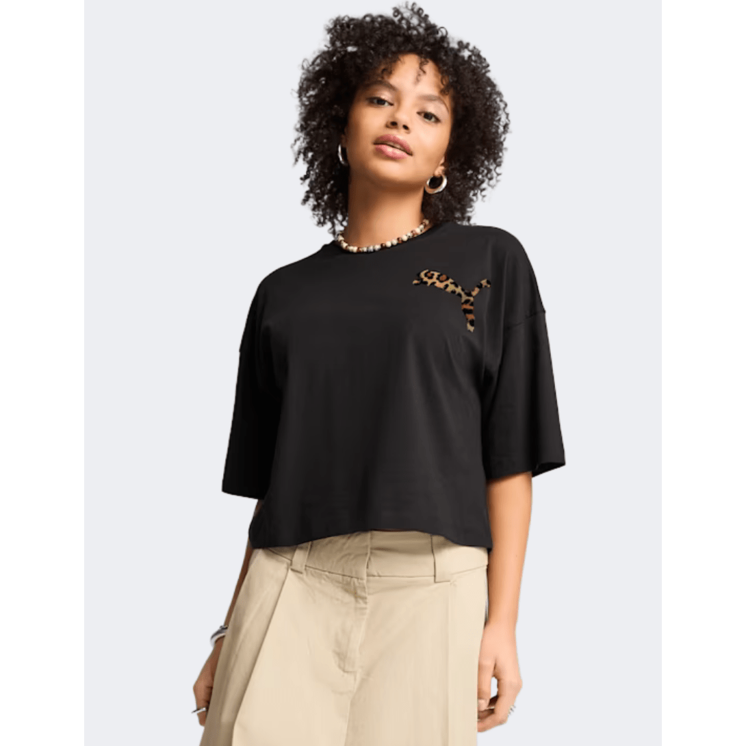 Puma Leo Luxe Women Lifestyle T-Shirt Black - Medaid