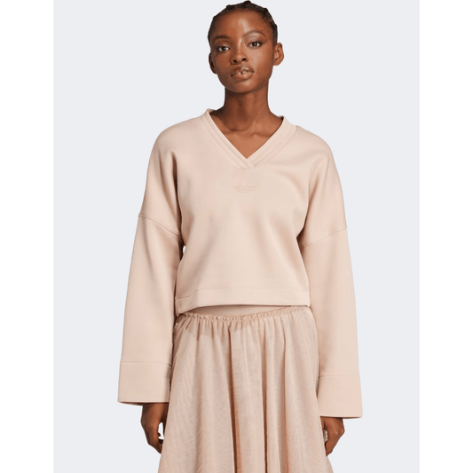 Adidas Deep V Women Original Sweatshirt Ash Pearl - Medaid
