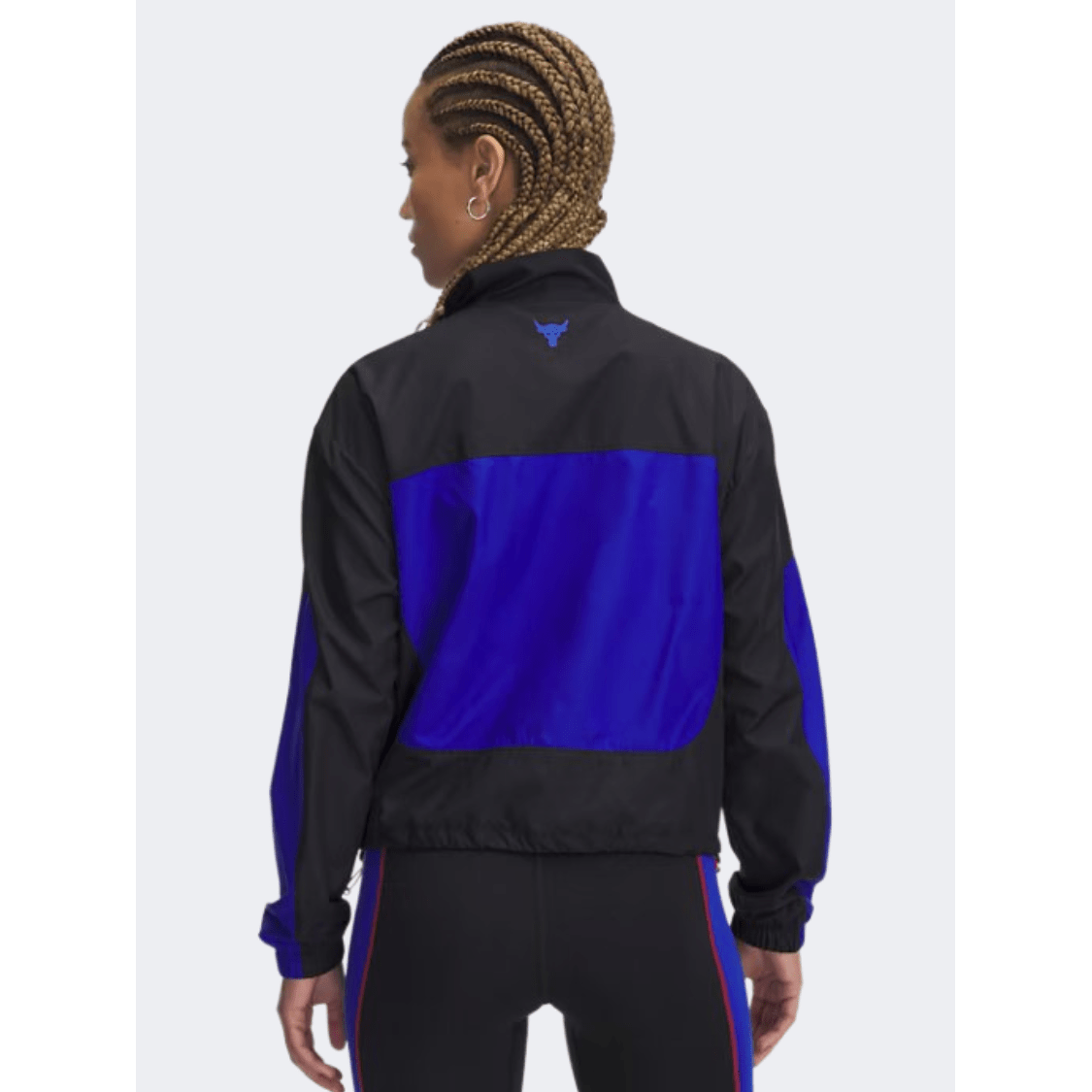 Under Armour Project Rock Woven Women Training Jacket Black Royal - Medaid