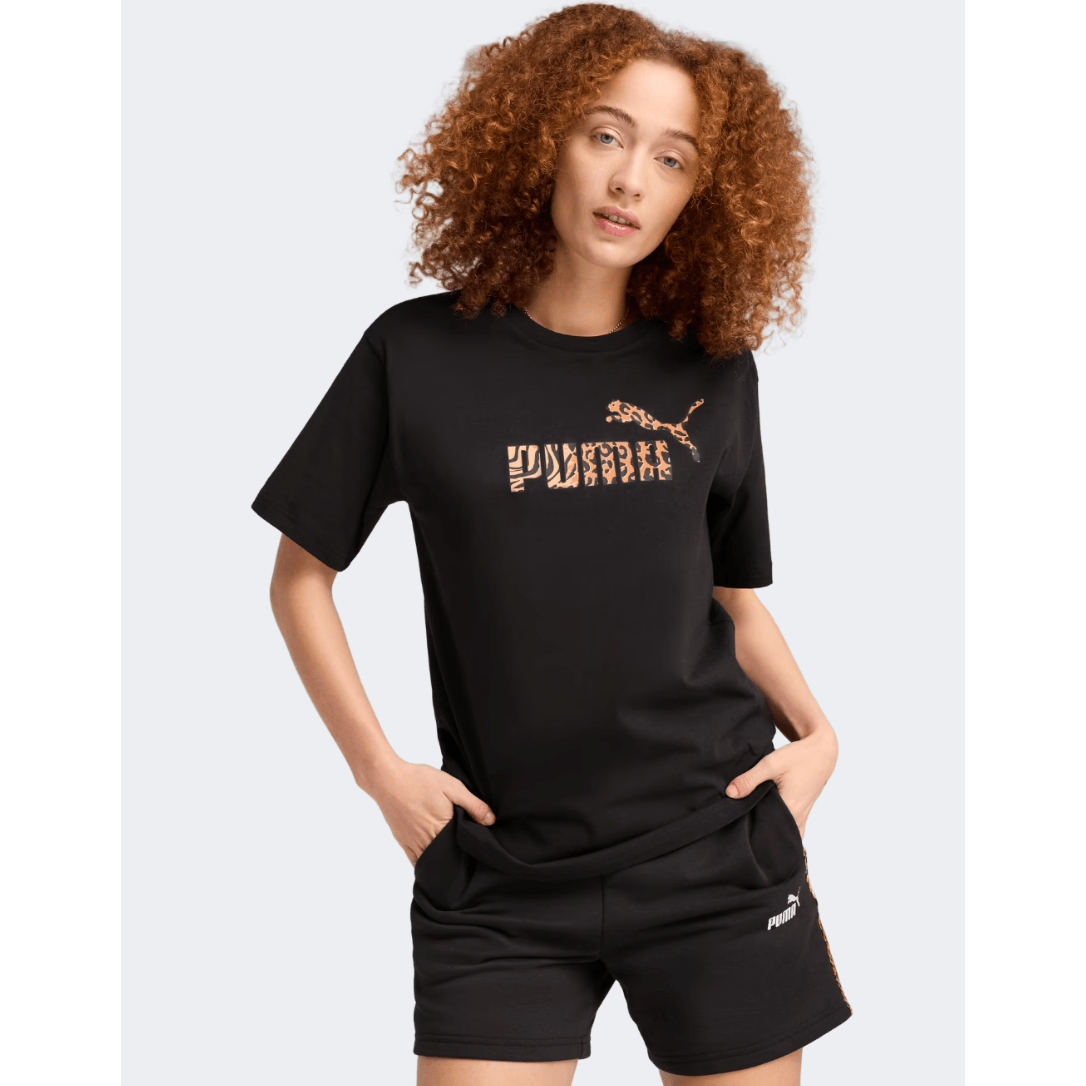 Puma Essentials Graphic Animal Women Lifestyle T-Shirt Black - Medaid International