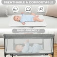 AILEEKISS Baby Bassinet Bedside Sleeper, Height Adjustable Newborn Baby Bassinet with Wheels, Grey - Medaid