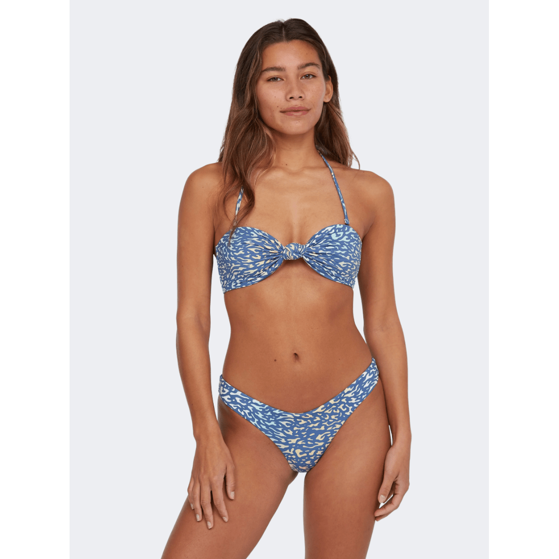 Oneill Knot Bandeau Matira Women Beach Bikini Set Yellow/Blue - Medaid International