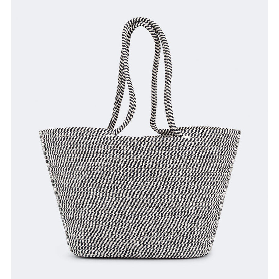 Top Ten Chic Women Beach Bag Black/White - Medaid International