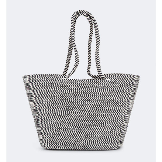 Top Ten Chic Women Beach Bag Black/White - Medaid International