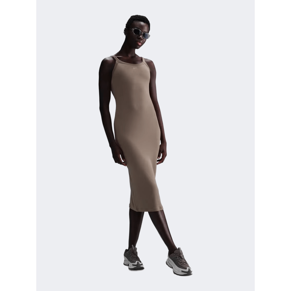Nike Sportswear Chill Knit Women Lifestyle Dress Mink Brown - Medaid