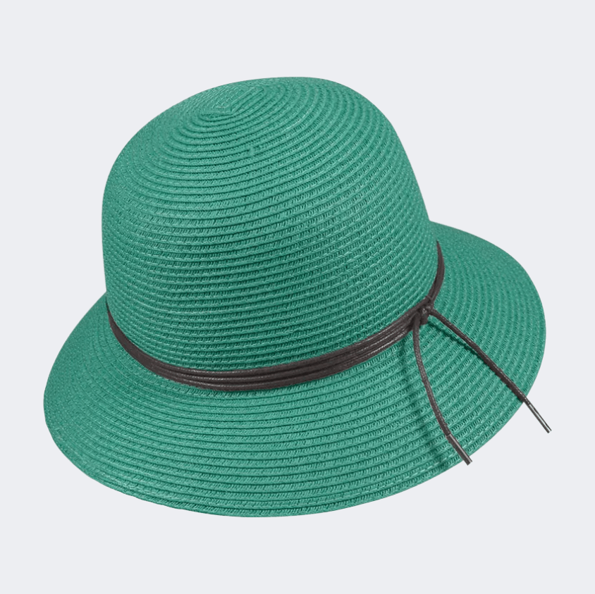 Stamion Cloche With Decorative Cord Women Beach Hat Turquoise - Medaid