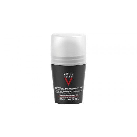 Vichy Deodorant Anti-Perspirant Roll On For Men 72hr 50ml - Medaid
