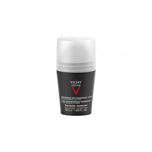 Vichy Deodorant Anti-Perspirant Roll On For Men 72hr 50ml - Medaid