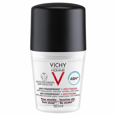 Vichy Deodorant Bille Anti-Traces Roll On For Men 48hr 50ml - Medaid