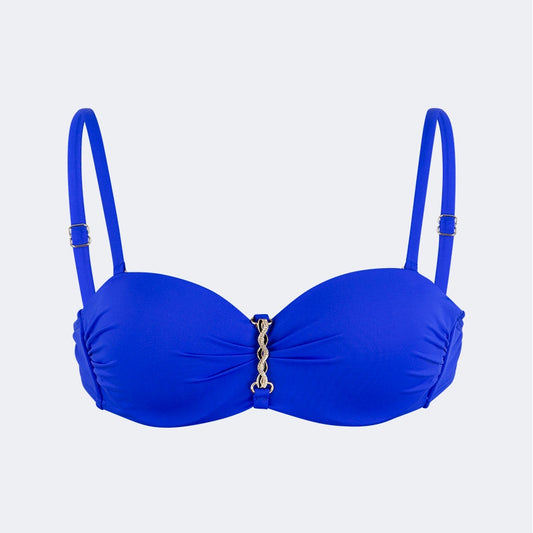 Oil And Gaz Stylish Women Beach Bandeau Bra Blue - Medaid