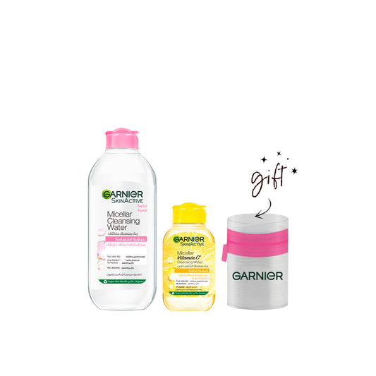 Garnier Micellar Duo Bundle + Free Cotton Pouch - Medaid