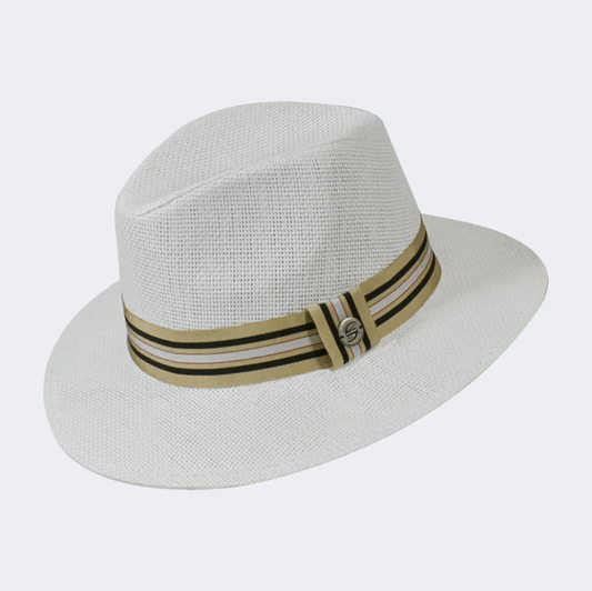 Stamion Fedora Men Beach Hat White/Beige - Medaid
