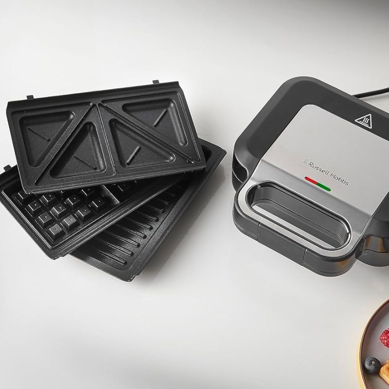 Russell Hobbs Multifunctional 3-in-1 Sandwich Maker, Waffle Iron, Contact Grill - Medaid