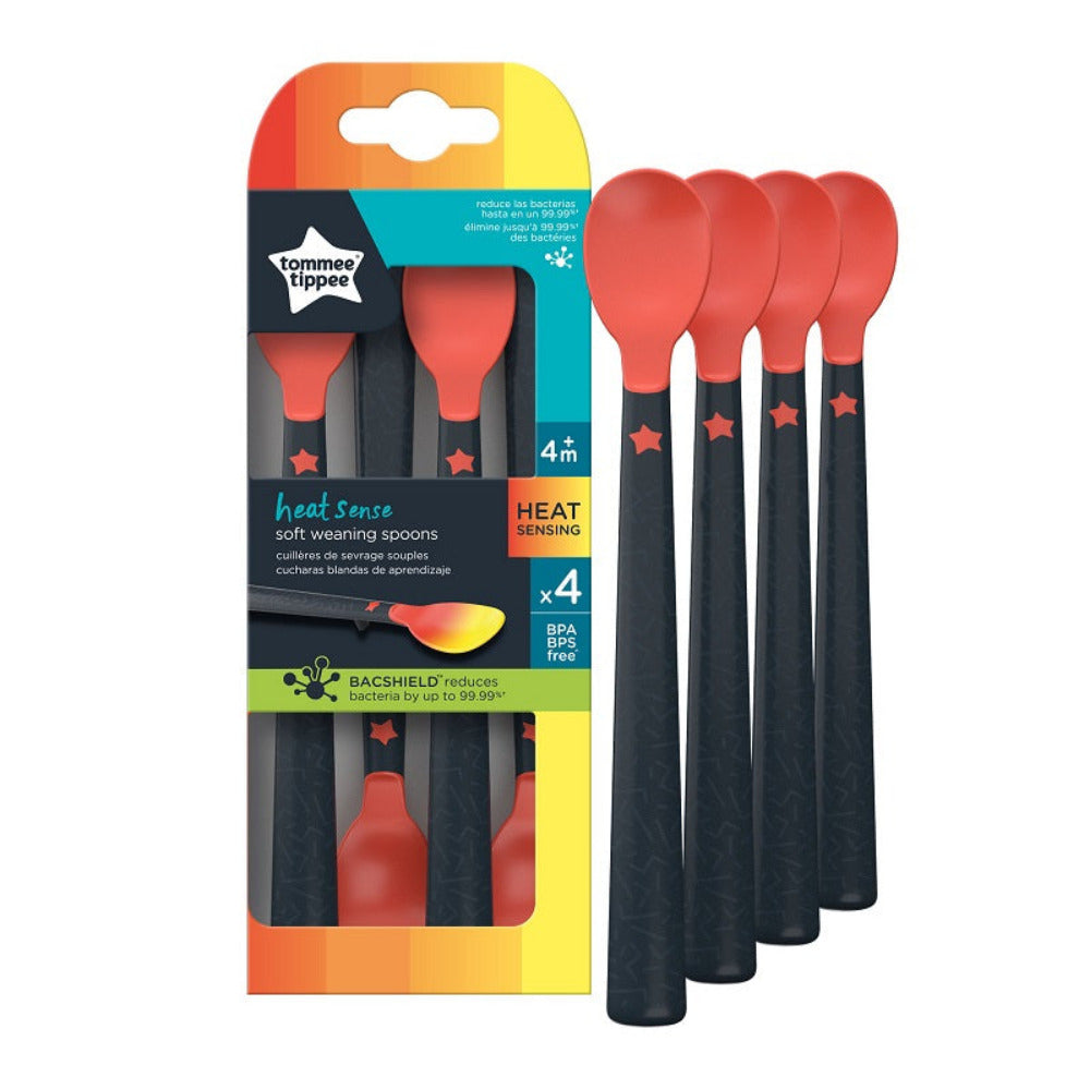 Tommee Tippee Heat Sense Soft Weaning Spoons 4m+ (x4) - Medaid