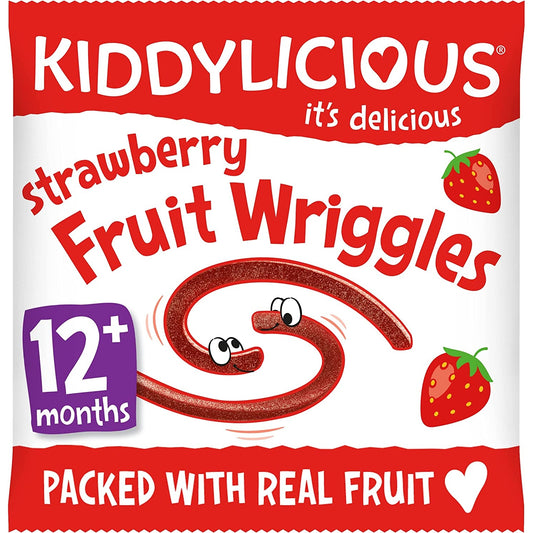 Kiddylicious Strawberry Wriggles - Delicious Real Fruit Treat for Kids - Suitable for 12+ Months - Medaid - Lebanon