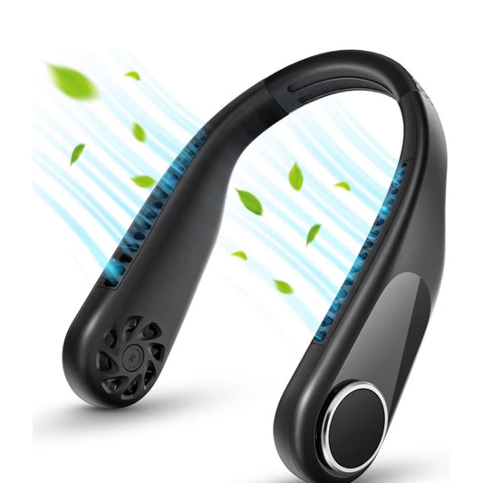 JISULIFE Portable Neck Fan, Hands Free Bladeless Fan, 4000 mAh Battery Operated Wearable Personal Fan, Leafless, Rechargeable, Headphone Design, USB Powered Desk Fan,3 Speeds-Grey - Medaid - Lebanon