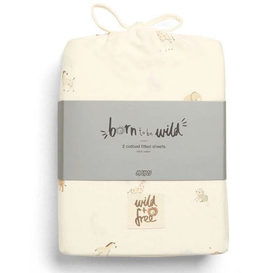 Welcome To The World Seedling Cotbed Fitted Sheets (2 Pack) - Bunny/Fox - Medaid International