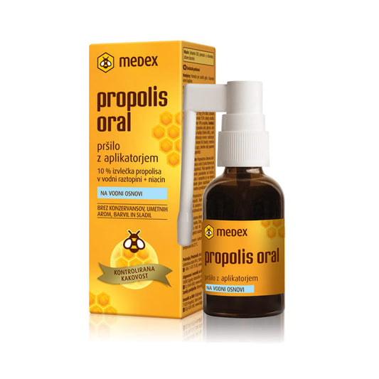 Medex Propolis Oral Water-Based Spray With Applicator, 30ML - Medaid