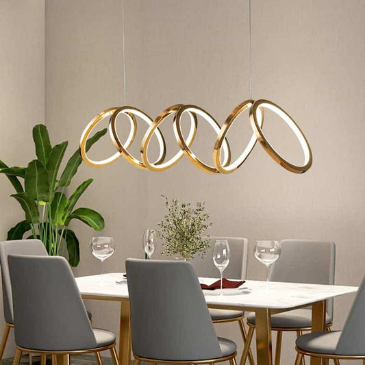 74 CM, Modern Hanging LED Circles Pendant Lights for Dining Room, Kitchen, Bedroom, Living Room - Medaid